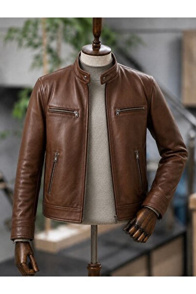 DESAR Men's Black Genuine Leather Coat