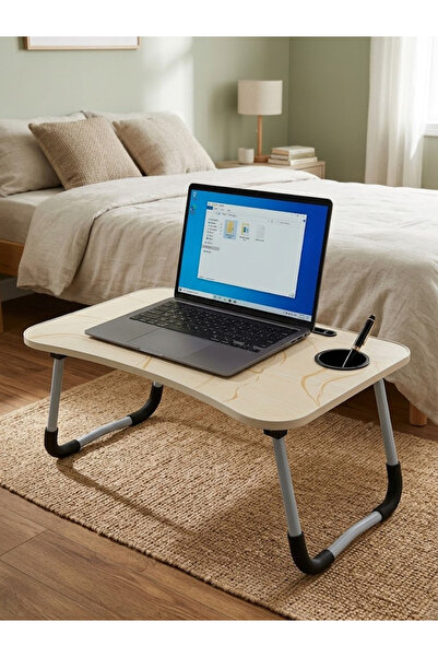 co arma Foldable Laptop Table Marble Design with Cup Holder & iPad Holder 40X...