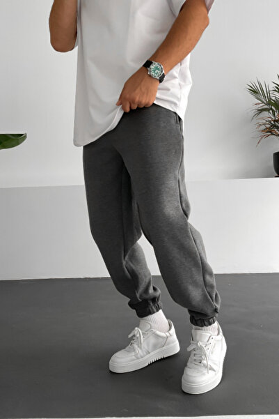 STRAVON Men's Smoked Regular Winter 3-Thread Sweatpants with Elastic Waist an...