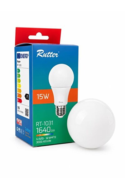 RUTTER RT-1031 15W Led Ampul E27 Sarı 3000K Yüksek Aydınlatma Uzun Ömürlü Lamba