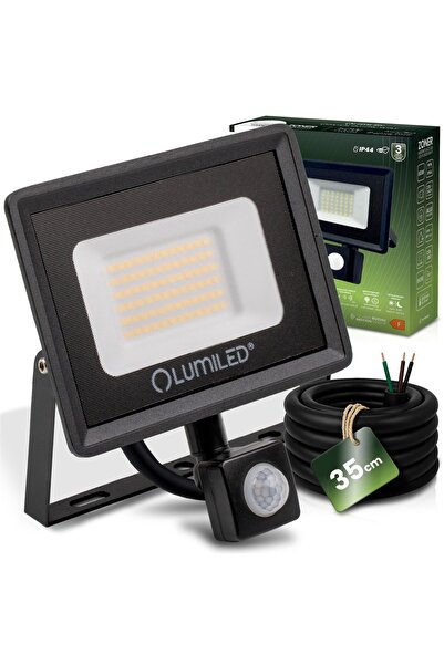 Lumiled Proiector LED ZONER 50W 5000LM 4000K IP44 Negru Senzor de mișcare