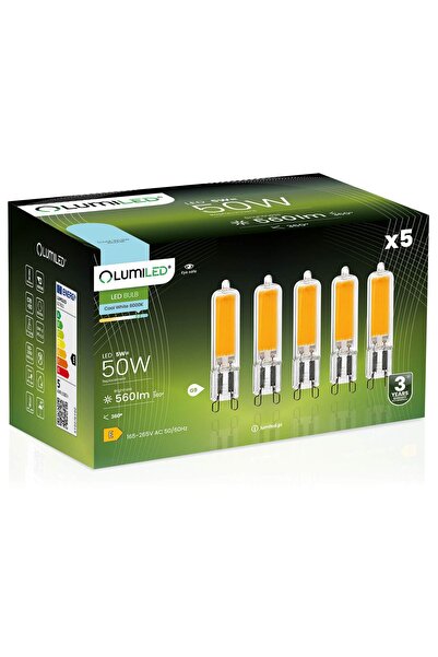 Lumiled 5x Bec LED G9 tip capsulă 5W = 50W 560lm 6500K Lumină rece 360 °   FI...