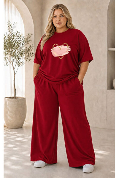 classy moda Women's Plus Size Premium Oversize Cotton 2-Piece Tracksuit Set C...