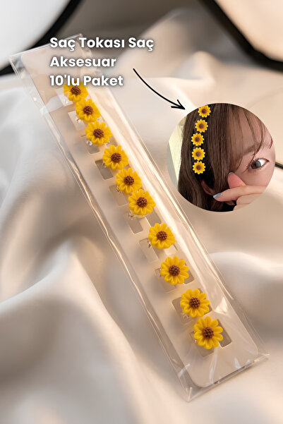 Elifsu Jewelry Daisy Figured Hair Accessory Hair Clip 10-Pack