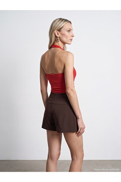 Dilvin 21268 Halter Top-Kırmızı
