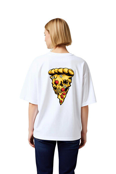 PayBuy Γυναικείο μπλουζάκι oversize 100% βαμβακερό με στάμπα κρανίου και γραφ...
