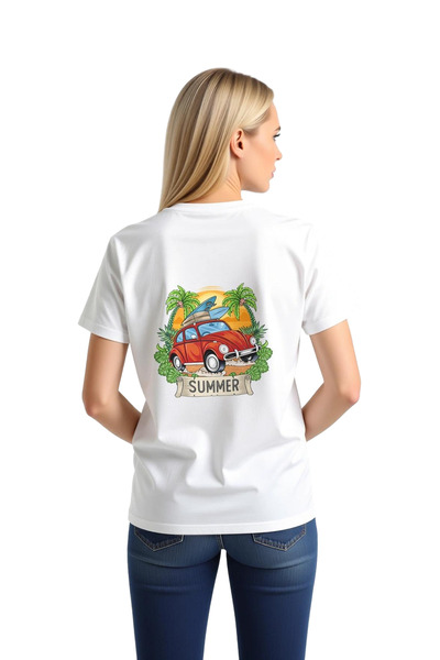 PayBuy Summer Retro Beetle Surf Design Printed Women's T-Shirt