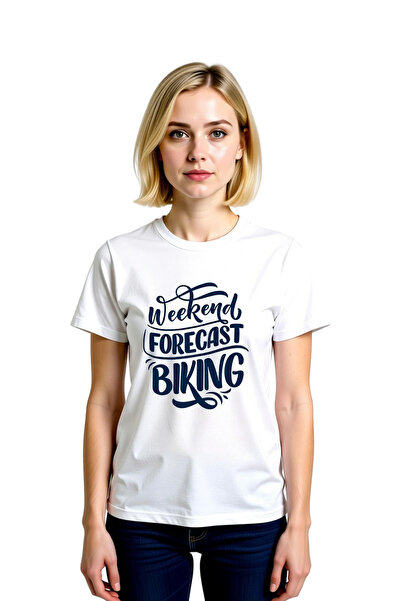 PayBuy Women's Biker Printed Relaxed Fit Short Sleeve Round Neck Casual T-Shi...