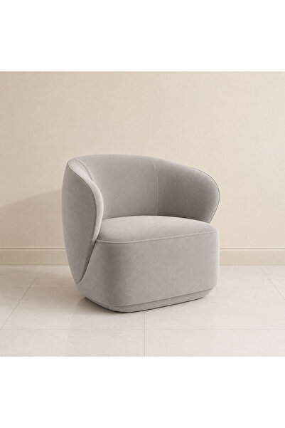 homejoyz Suede and Wood Velvet Chair-80X82X78 Cm-Gray
