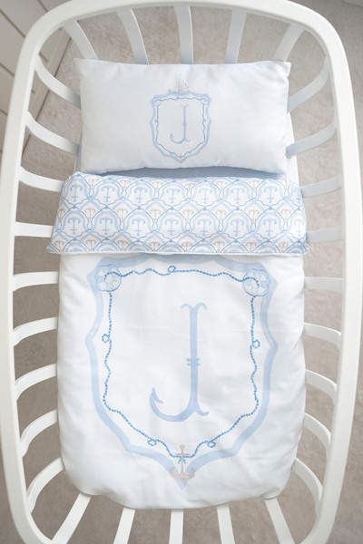 NOU Mother's Side Duvet Cover Set (60X100) - Noble Series - Blue - Letter J