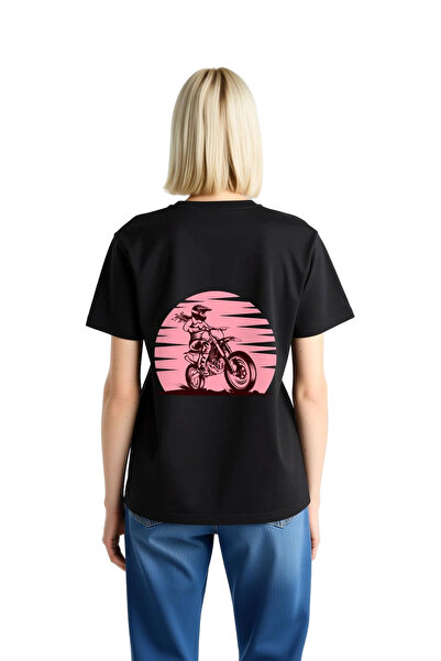 PayBuy Women's Motocross Pilot Printed Short Sleeve T-Shirt Dynamic Motion De...