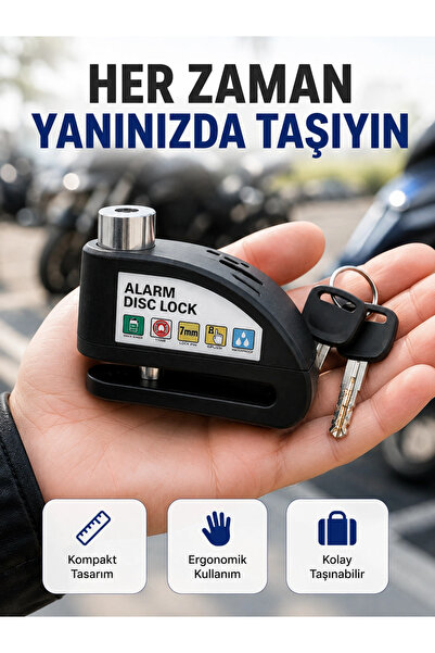Epilons قفل قرصي للإنذار بهيكل فولاذي، الجيل الجديد من الأمان للدراجات الناري...