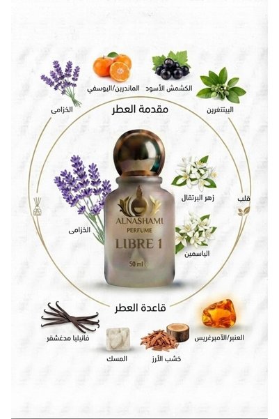 ALNASHAMI PERFUMES LIBRE 1 Eau de Parfum (EDP) 50ml by | Long-Lasting Women's Floral Perfume | French Lavender, Mandarin, Orange Blossom, Jasmine, Vanilla, Musk & Amber