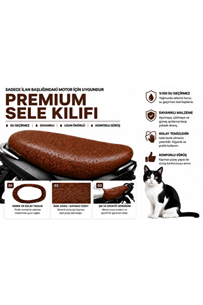 beneficio Mondial 50 Wing 7 Premium Kahverengi Suni Deri Sele Kılıfı Su Geçir...