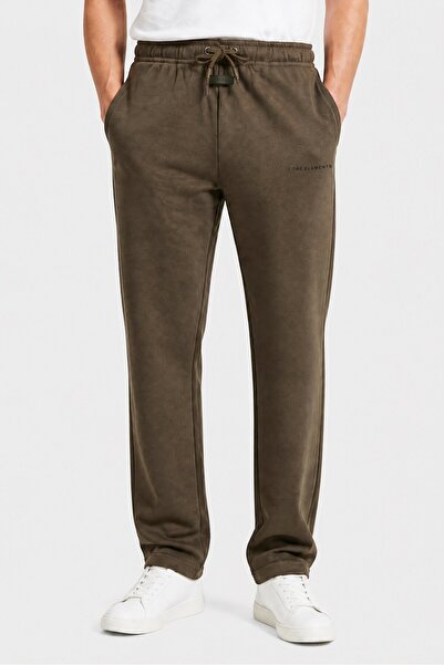 Core Elements Men Regular Fit Brand Logo Sweatpants, Dark Olive