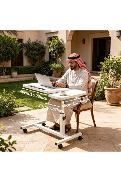 Generic Brand Adjustable Rolling Computer Desk, Portable Height Adjustable Mo...