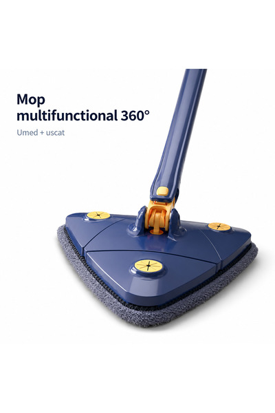 iTin Mop multifunctional pentru suprafete uscate si umede, cap triunghiular r...