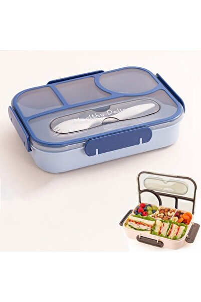 STARSTAR Lunchbox/bento box with dividers, 1100ml, blue