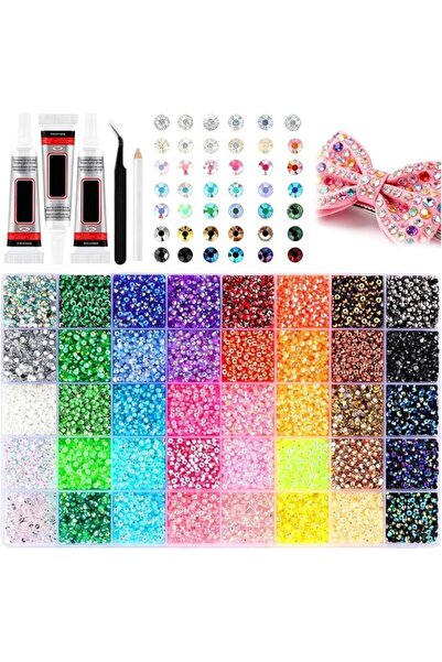 OEM Kit de strasuri de lux - 40 de culori - Kit de strasuri XXL DIY cu 3x 10m...
