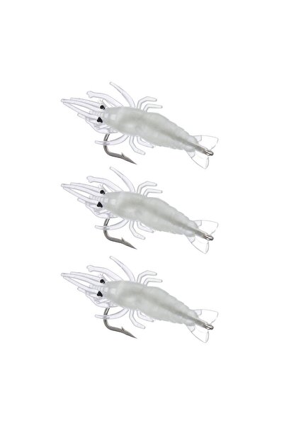 OEM 3x 4,5 cm Naluci de pescuit moi, fluorescente, tip creveți - Momeală mari...