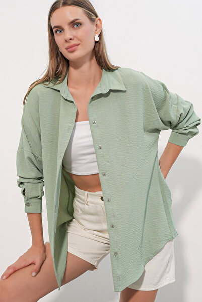 Bigdart Women's Aerobin Oversize Shirt 20402 - E.Green