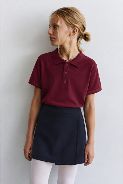 Tifina Kids Unisex School Polo Collar Lacost Short Sleeve Unprinted Plain Lacost
