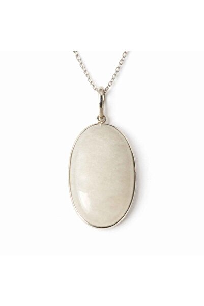 craftmystic 925 silver necklace with oval moonstone - intuition and inner bal...