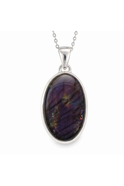 craftmystic 925 silver necklace with oval violet labradorite - intuition and ...