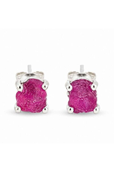 craftmystic Cercei Argint 925 cu Rubin Brut - Pasiune, Curaj si Energie Feminina