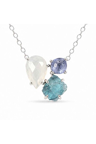 craftmystic 925 silver necklace with moonstone, blue apatite and tanzanite – ...