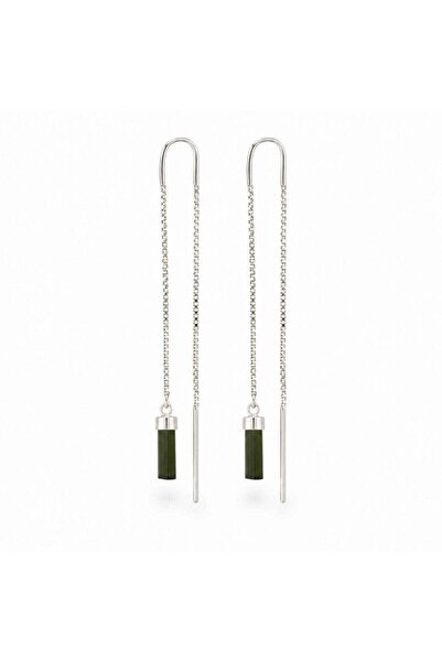 craftmystic Cercei Argint 925 cu Turmalina Verde Bruta - Prosperitate si Armo...