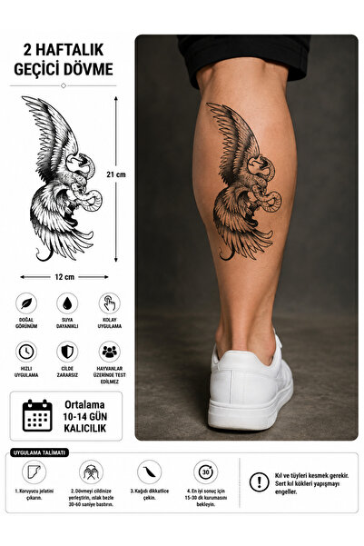 medink tattoo Gerçekçi Kartal ve yılan Model Geçici Kol Bacak Geçici Sticker ...