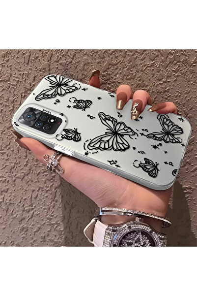 CHICASELUX Redmi Note 11 Pro 4G/5G Uyumlu Zarif Gece Stili Kelebek Kılıf, Gün...