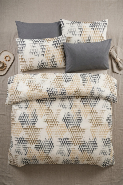 The Linevra Cotton Single Fitted Sheet Duvet Cover Set |   Premium Series |  ...