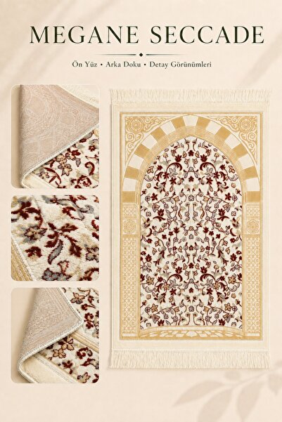 İlkbenaldim Megane Prayer Rug Velvet Soft Textured Hajj Umrah Gift Carpet Pra...