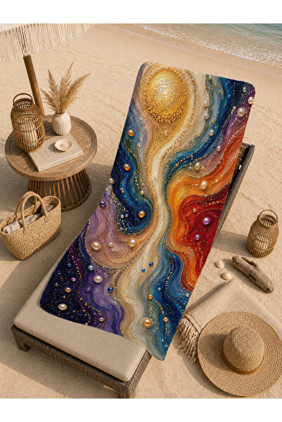 Evmila Abstract Fluid Marble and Natural Stone Effect Patterned 70X150 Beach ...