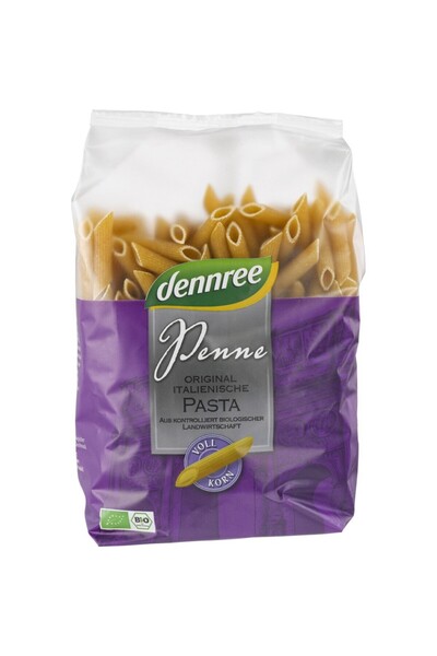 Dennree Penne din grâu dur integral organic, 500g