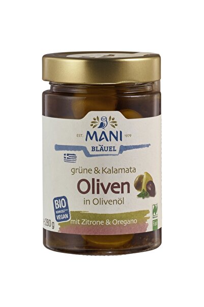 MANİ Masline verzi si Kalamata in ulei cu lamaie si oregano,