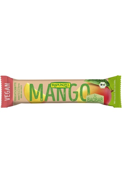 Rapunzel Baton de fructe bio cu mango și baobab, 40g