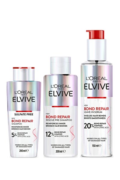 ELSEVE Elvive Bond Repair Şampuan 200 ml + Şampuan Öncesi Bakım 200 ml + Leav...