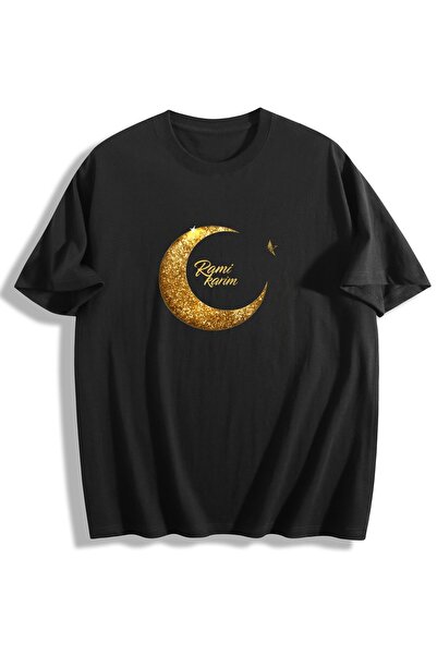 Generic Brand Golden Glitter Moon with Rami Karim and Star,short sleeve,crew ...