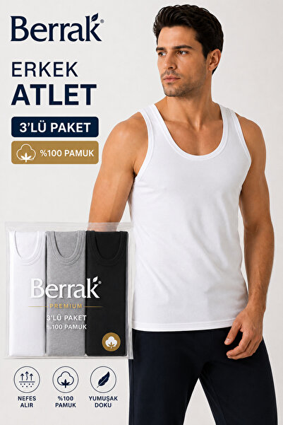 Bilal Çınar Tekstil Berrak 100% Cotton Men's Combed Cotton Undershirt Summer ...