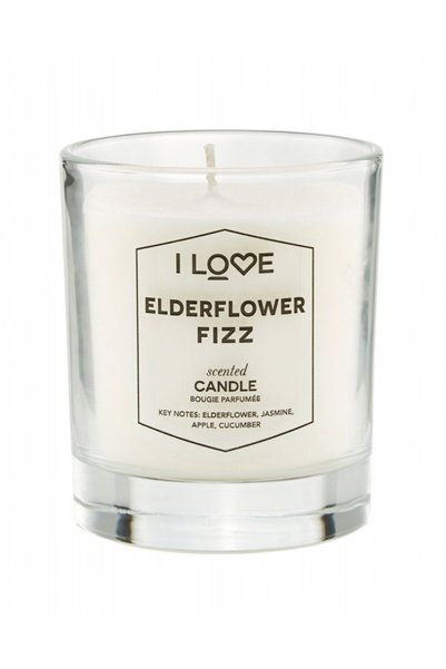 I Love Lumânare parfumată cu aromă de soc, zmeură, 160 g