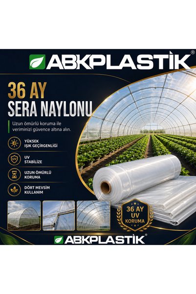 ABK PLASTİK 6 x 20 m 36 Ay Full Katkılı (UV+EVA+IR+AB) Sera Naylonu ABKPLASTİK Örtü