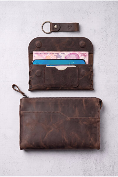 BeeBlack 100% Genuine Leather Set: Handbag, Wallet, Keychain Set