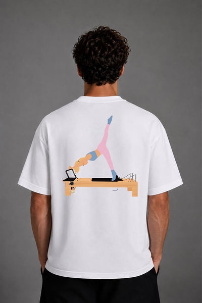 VSRN Μπλουζάκι Reformer 1 Design με στάμπα στην πλάτη, λευκό, oversized