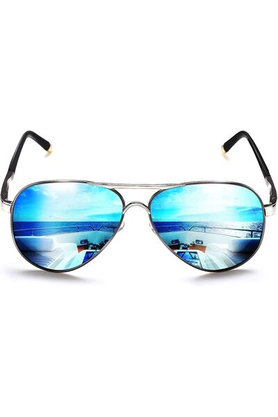 GENERAL ROCKNIGHT Polarized Aviator Sunglasses for Men Women Metal Flat Top S...