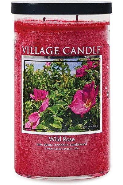 Village Candle شمعة معطرة في وعاء زجاجي كبير بتصميم الوردة البرية، 19 أونصة، ...