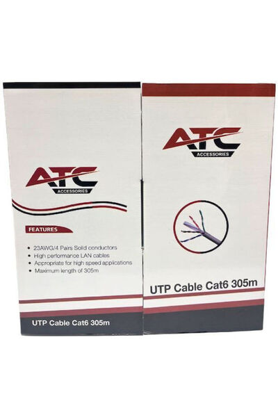 OEM Atc-635 Utp Cat6 Καλώδιο Εσωτερικού Χώρου σε Καρούλι, Χάλκινο, Γκρι, PVC,...