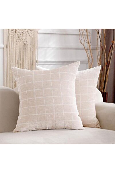 HPUK أغطية وسائد زخرفية مربعة الشكل، مجموعة من 4 قطع، أغطية وسائد كتان للأريك...